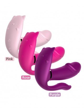 Vibratoriai, Dildo-Dvigubi – klitoriniai-„G Spot Dildo Rabbit“ vibratorius moterims Belaidis