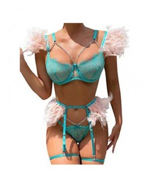 Seksuali apranga-Apatinis trikotažas-3-Piece Lace Bra Set Women