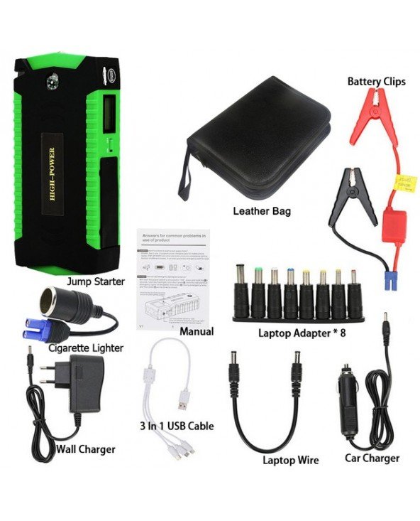 Automobilių elektronika-Šuolio starteriai-GKFLY automobilio Jump Starter 600A 12V 16000mAh