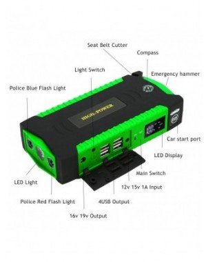Automobilių elektronika-Šuolio starteriai-GKFLY automobilio Jump Starter 600A 12V 16000mAh