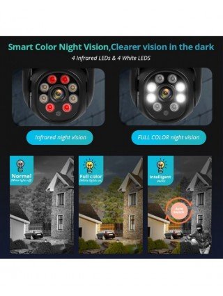 Saugumas ir apsauga-Saugos įranga-1080P 3MP PTZ WiFi IP belaidė kamera Tuya Smart Outdoor Home