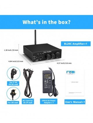 Namų garso ir vaizdo įrašai-Garso stiprintuvai-"Fosi Audio" 160W BL20C "Bluetooth" antenos