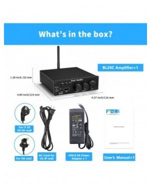 Namų garso ir vaizdo įrašai-Garso stiprintuvai-"Fosi Audio" 160W BL20C "Bluetooth" antenos