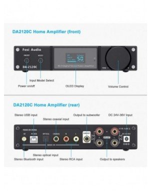 Namų garso ir vaizdo įrašai-Garso stiprintuvai-"Fosi Audio" DA2120C "Bluetooth" stiprintuvas