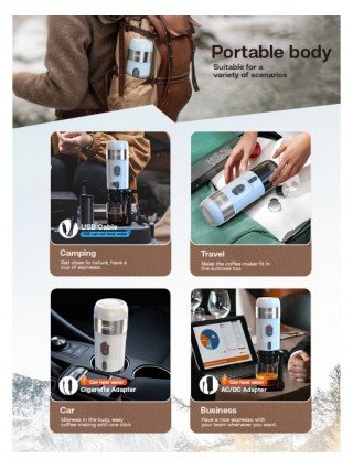 Kitchen-Drinkware-HiBREW Portable Coffee Machine for Car &