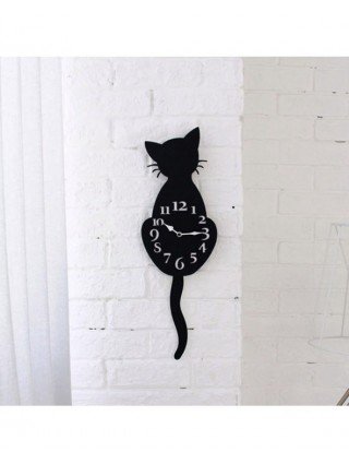 Smart Electronics-Smart Watches-Chic Black Cat Wall Clock