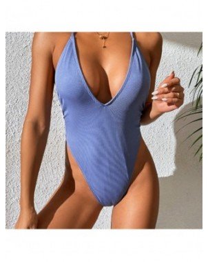 Seksuali apranga-Maudymosi kostiumėliai-Deep V-neck High Waist