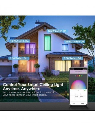 Vidinis apšvietimas-Lubų šviestuvai-Tuya Smart Wifi Led lubų lempa, Smart Life nuotolinio
