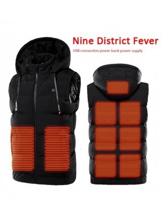 Outerwear & Jackets-Jackets-Electric Heated Hooded Vest Thermal