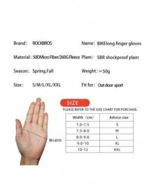 ROCKBROS Bicycle Gloves Unisex Touchscreen Windproof Full