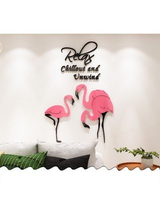 Furniture-Home Furniture-Nordic Flamingo 3D Wall Sticker For