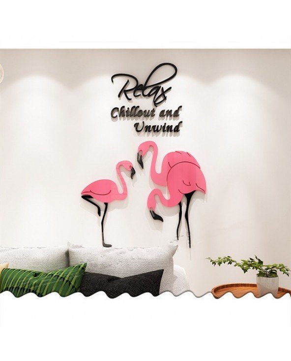 Furniture-Home Furniture-Nordic Flamingo 3D Wall Sticker For Furniture-Home Furniture-Nordic Flamingo 3D Wall Sticker For