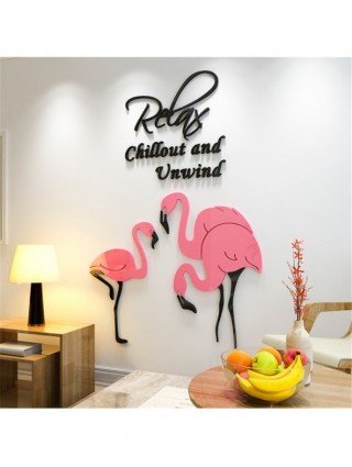 Furniture-Home Furniture-Nordic Flamingo 3D Wall Sticker For