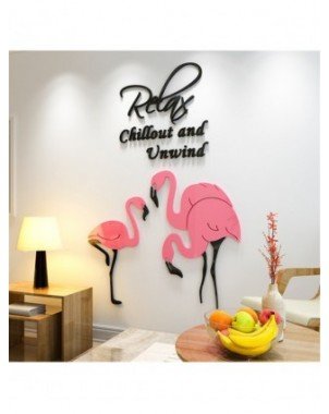 Furniture-Home Furniture-Nordic Flamingo 3D Wall Sticker For