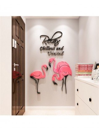 Furniture-Home Furniture-Nordic Flamingo 3D Wall Sticker For