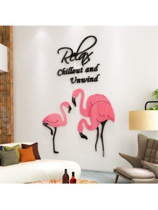 Furniture-Home Furniture-Nordic Flamingo 3D Wall Sticker For