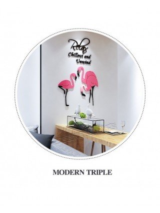 Furniture-Home Furniture-Nordic Flamingo 3D Wall Sticker For