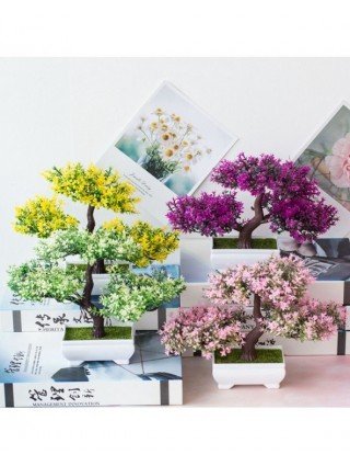 Šventėms-Dirbtinės ir džiovintos gėlės-Dirbtiniai augalai Bonsai Nedidelis vazonas netikri