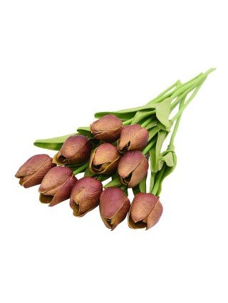 Šventėms-Dirbtinės ir džiovintos gėlės-10 vnt tulpių dirbtinė gėlė Real Touch Dirbtinė puokštė