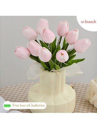 Indoor Lighting-Night Lights-LED Tulips Artificial Flowers Real