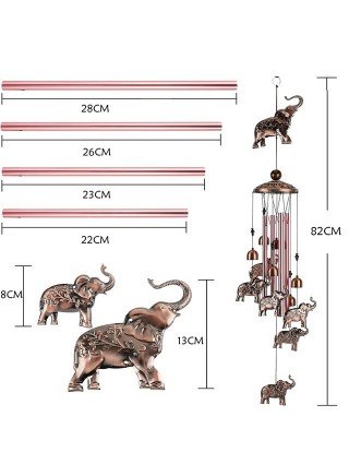 Sodo reikmenys-Kiti daiktai-Elephant Vėjo varpeliai Bronziniai Retro geležiniai vėjo varpeliai