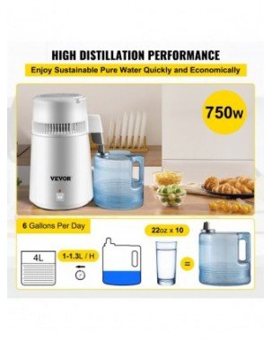Kitchen-Drinkware-4L Water Distiller Purifier Filter Dispenser