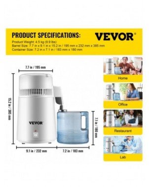 Kitchen-Drinkware-4L Water Distiller Purifier Filter Dispenser