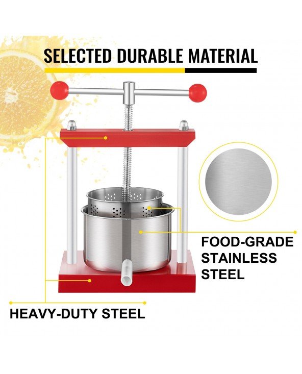 Virtuvė-Gėrimai-Vyno presas Vynuogių presas vynui gaminti 0,9 gal/3,5 l Virtuvė-Gėrimai-Vyno presas Vynuogių presas vynui gaminti 0,9 gal/3,5 l