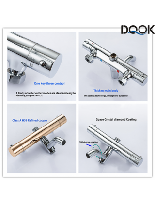 Namų tobulinimas-Virtuvės įranga-DQOK termostatinis dušo maišytuvas Chromas vonios kambario