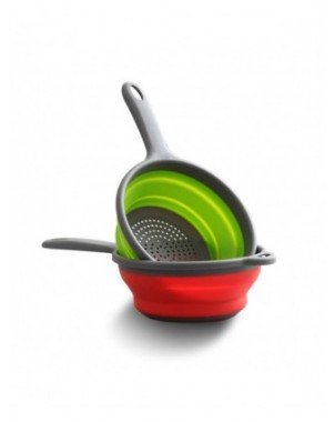 Kitchen-Bakeware-Foldable Silicone Colander Fruit Vegetable