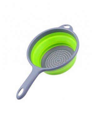 Kitchen-Bakeware-Foldable Silicone Colander Fruit Vegetable