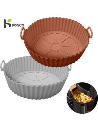 Kitchen-Bakeware-Air Fryer Silicone Pot,Round Reusable Air