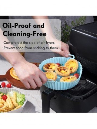 Kitchen-Bakeware-Air Fryer Silicone Pot,Round Reusable Air