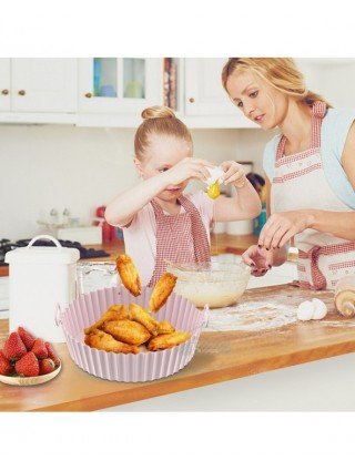 Kitchen-Bakeware-Air Fryer Silicone Pot,Round Reusable Air