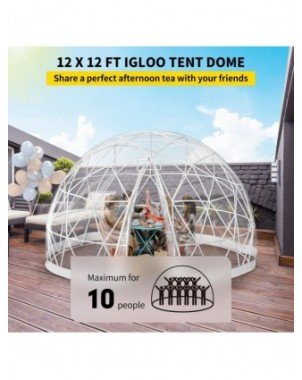 Sodo reikmenys-Kiti daiktai-"Igloo" kupolo burbulinė palapinė12 pėdų šiltnamis PVC geodezinis