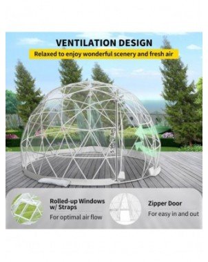 Sodo reikmenys-Kiti daiktai-"Igloo" kupolo burbulinė palapinė12 pėdų šiltnamis PVC geodezinis