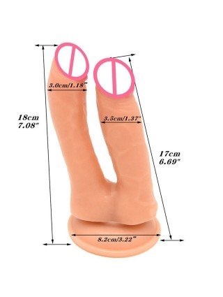 Vibratoriai, Dildo-Dvigubi – klitoriniai-FREDORCH Standartinis silikoninis dvigubas dildo