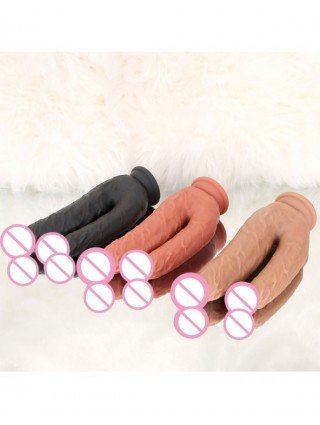 Vibratoriai, Dildo-Dvigubi – klitoriniai-FREDORCH Standartinis silikoninis dvigubas dildo
