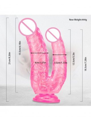 Vibratoriai, Dildo-Dvigubi – klitoriniai-FREDORCH Standartinis silikoninis dvigubas dildo