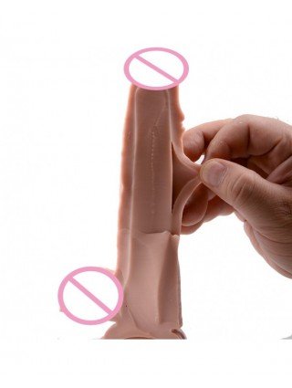 Vibratoriai, Dildo-Starp-on-Mlsice 20cm dvigubas realistinis dirbtinis penis minkštas