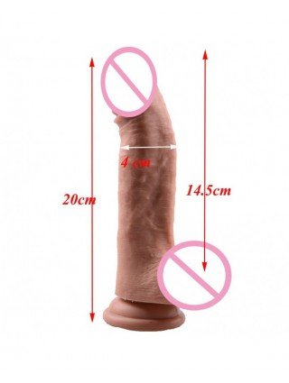 Vibratoriai, Dildo-Starp-on-Mlsice 20cm dvigubas realistinis dirbtinis penis minkštas