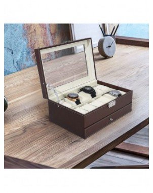 Home Storage-Makeup Organizers-2-Tier 12 Slots Watch Box