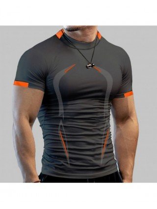 Outerwear & Jackets-Shirts-Summer Gym Shirt Sport T Shirt Men