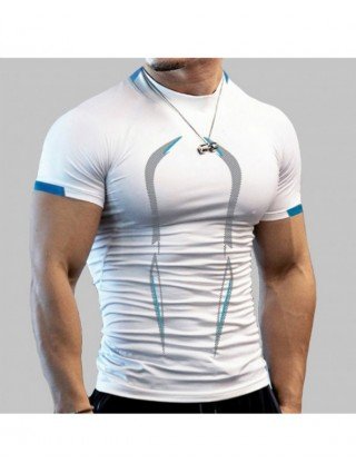 Outerwear & Jackets-Shirts-Summer Gym Shirt Sport T Shirt Men