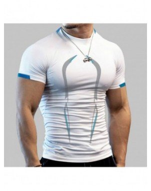 Outerwear & Jackets-Shirts-Summer Gym Shirt Sport T Shirt Men