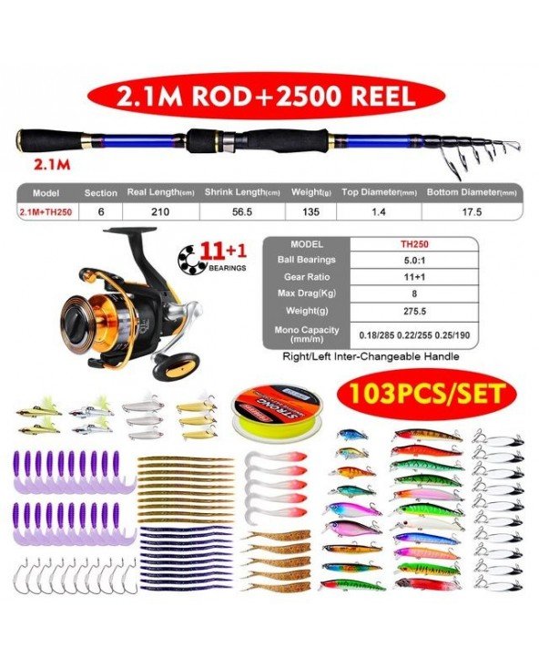 Fishing-Fishing Rods-1set Spinning Reel + New Fishing Equipped Fishing-Fishing Rods-1set Spinning Reel + New Fishing Equipped