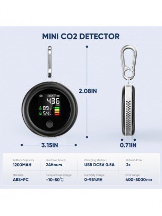 Išmanioji elektronika-Išmanieji nešiojami priedai-3 in 1 lengvas anglies dioksido detektorius