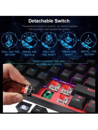 Komponentai ir išoriniai įrenginiai-Klaviatūros-REDRAGON Fizz K617 RGB USB mini mechaninė