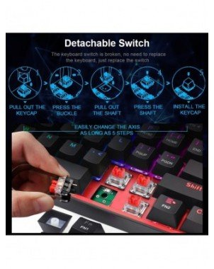 Komponentai ir išoriniai įrenginiai-Klaviatūros-REDRAGON Fizz K617 RGB USB mini mechaninė
