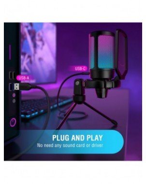 Nešiojami garso ir vaizdo įrašai-Mikrofonai-FIFINE Ampligame USB mikrofonas žaidimų